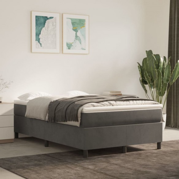Lit Gris foncé 120x200 cm Velours