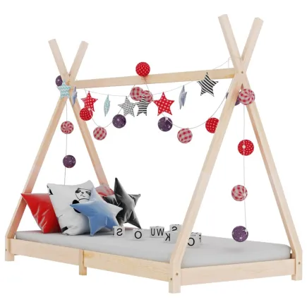 Lit d'enfant Bois de pin massif 80x160 cm