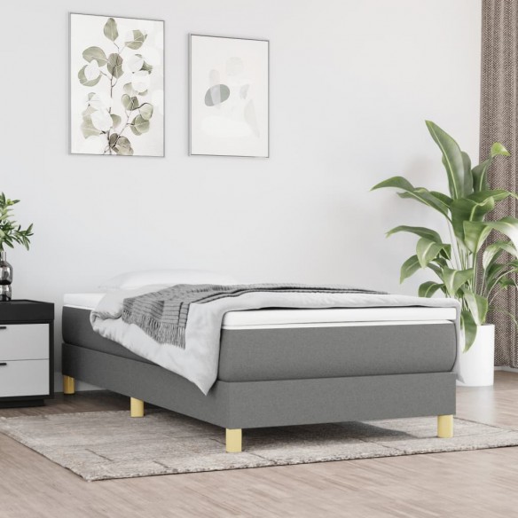 Lit Gris foncé 80x200 cm Tissu