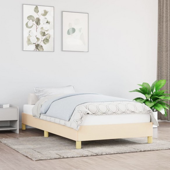 Lit Crème 90x190 cm Tissu