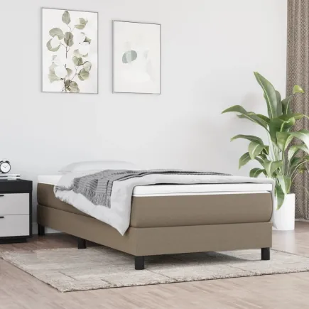 Lit Taupe 90x200 cm Tissu