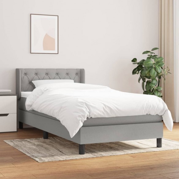 Lit avec matelas Gris clair 80x200 cm Tissu