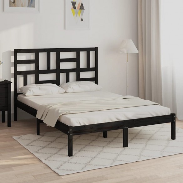 Lit Noir Bois massif 120x190 cm Petit Double