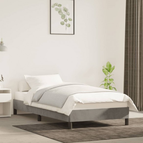 Lit Gris clair 80x200 cm Velours
