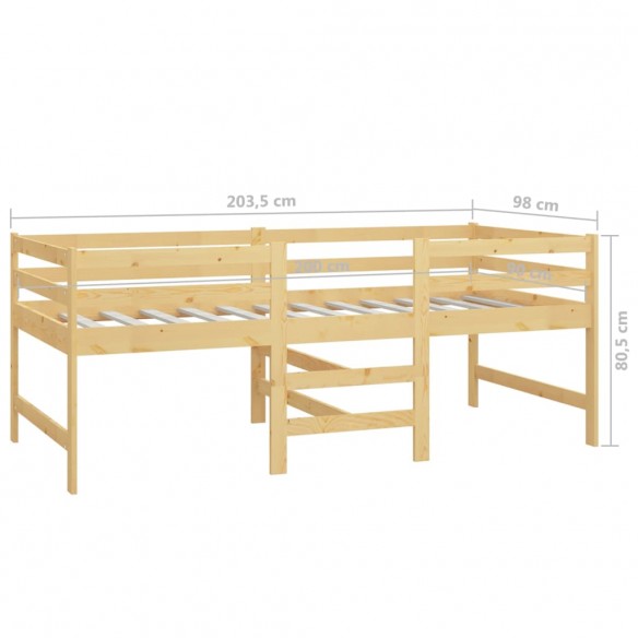Lit 90x200 cm Bois de pin massif Lit 90x200 cm Bois de pin massif