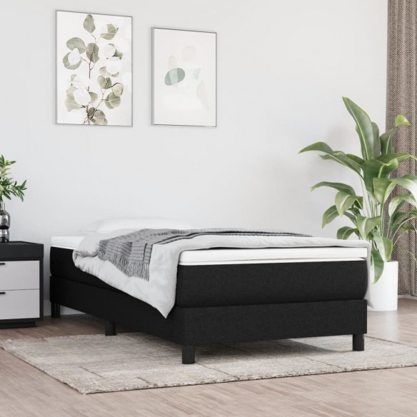 Lit et matelas Noir 80x200 cm Tissu