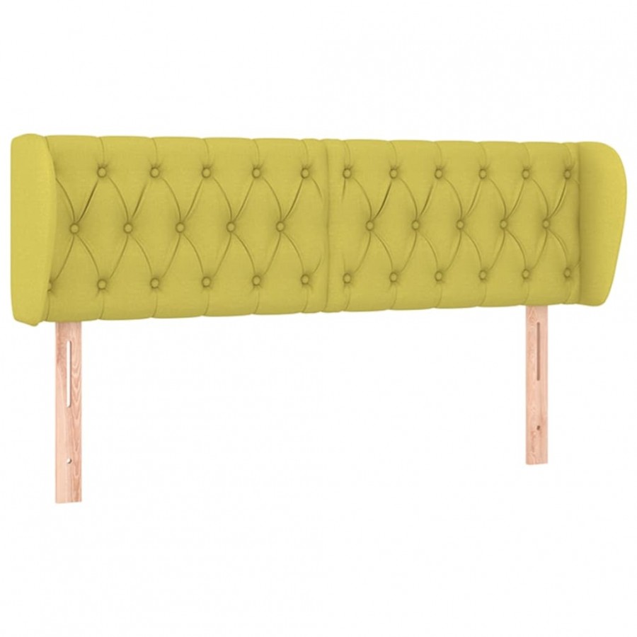 Tête de lit avec oreilles Vert 147x23x78/88 cm Tissu