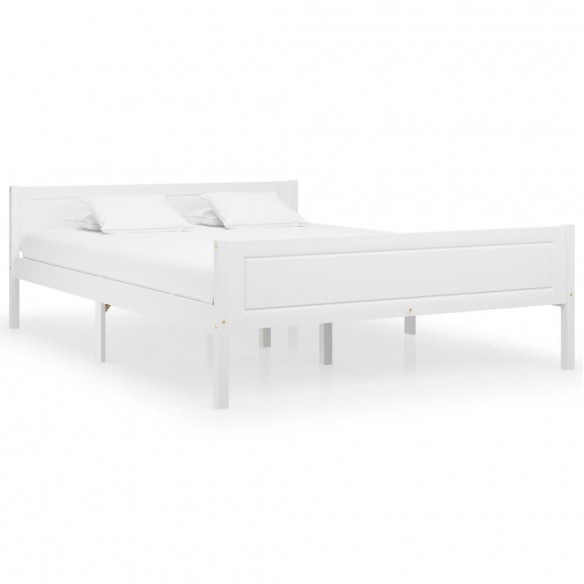 Lit Bois de pin massif Blanc 120x200 cm