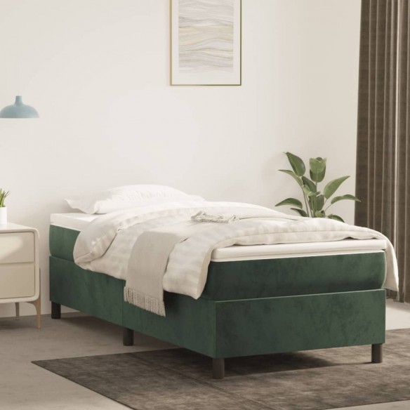 Lit Vert foncé 90x190 cm Velours