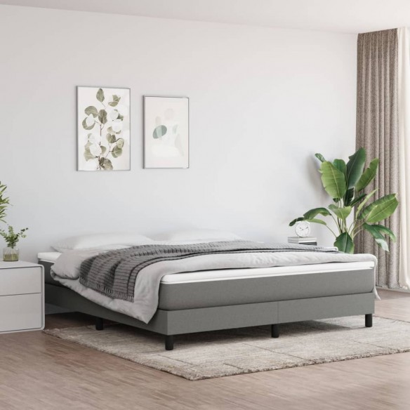 Lit Gris foncé 160x200 cm Tissu