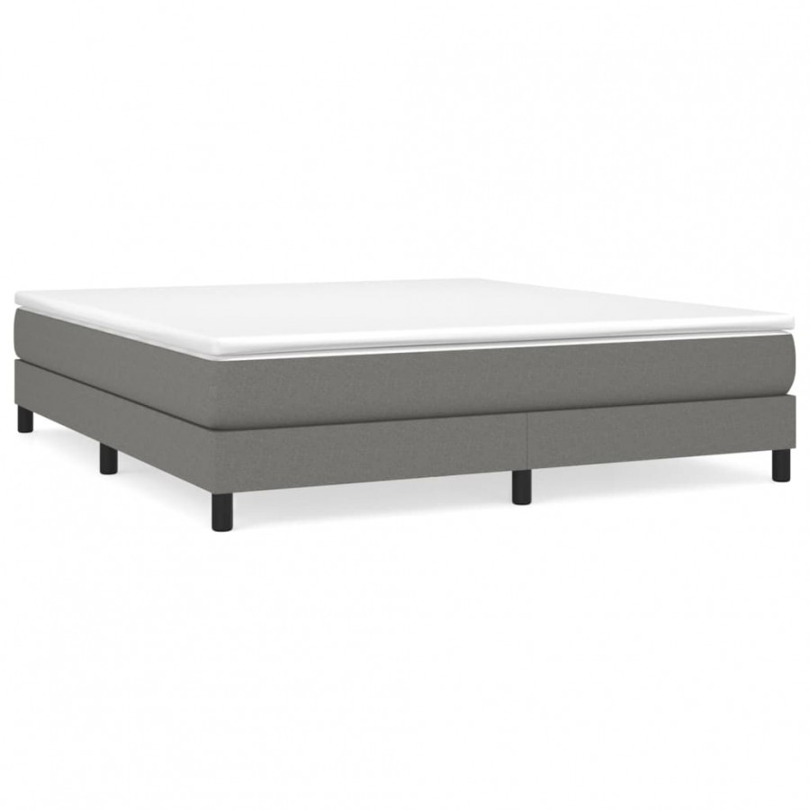 Lit Gris foncé 160x200 cm Tissu