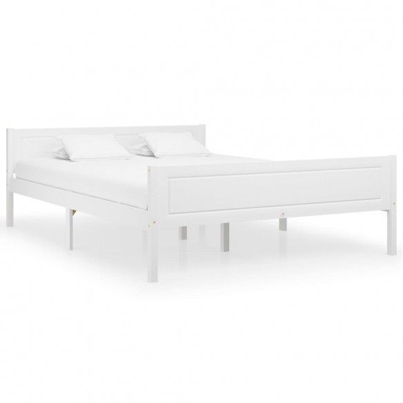Lit Bois de pin massif Blanc 160x200 cm