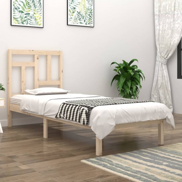 Lit bois de pin massif 90x190 cm simple