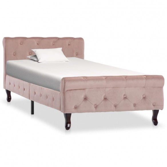 Lit Rose Velours 90 x 200 cm