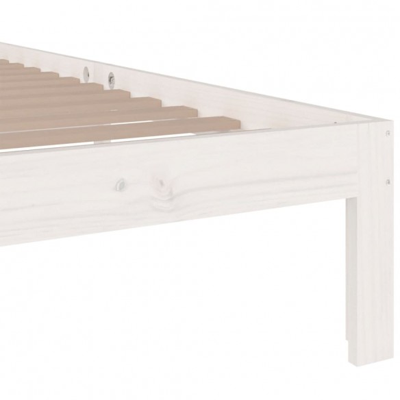 Lit Blanc Bois massif 75x190 cm Petit simple