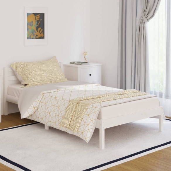 Lit Bois massif de pin 100x200 cm Blanc