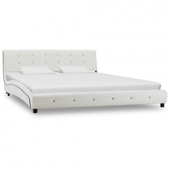 Lit Blanc Similicuir 160x200 cm