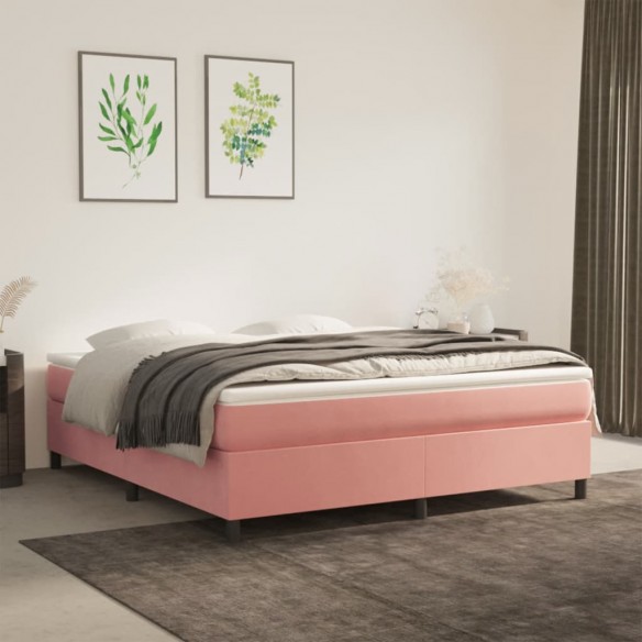 Lit Rose 180x200 cm Velours