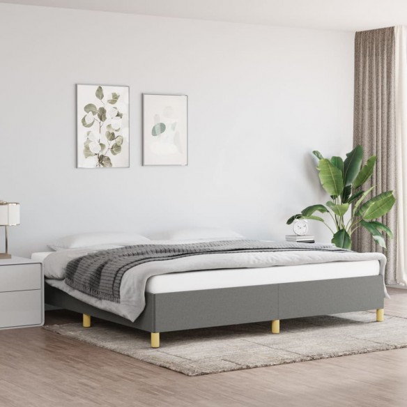 Lit Gris foncé 200 x 200 cm Tissu
