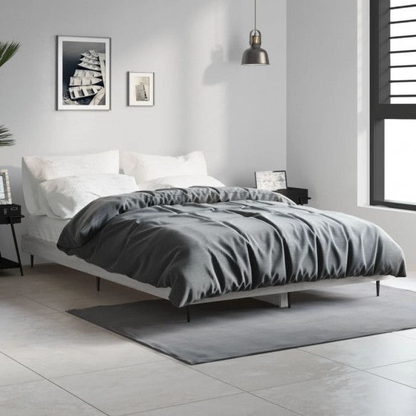 Lit sonoma gris 120x190 cm bois d'ingénierie