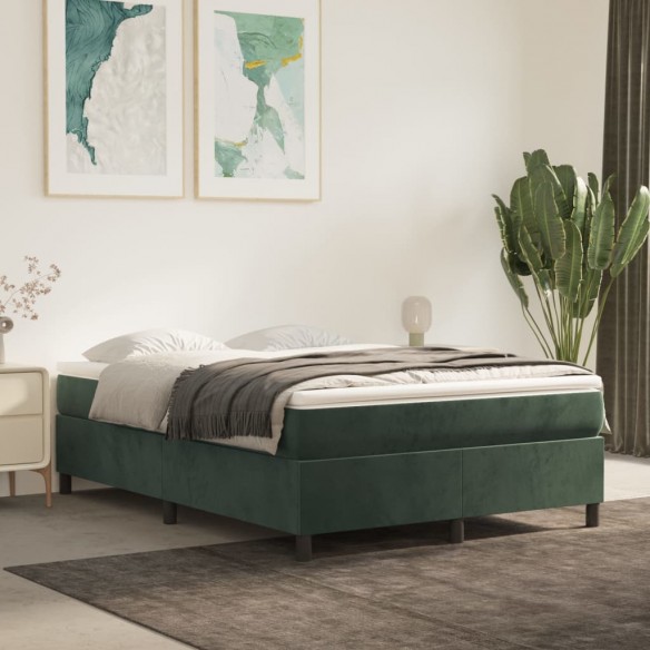 Lit Vert foncé 140x200 cm Velours