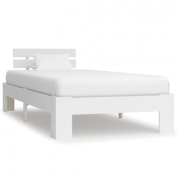 Lit Blanc Bois de pin massif 100 x 200 cm