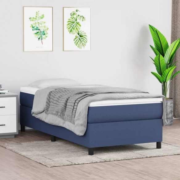 Lit Bleu 90x200 cm Tissu