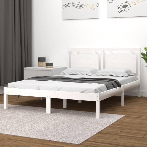 Lit Blanc Bois massif 180x200 cm Super King