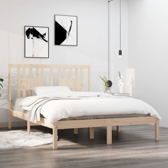 Lit bois massif 135x190 cm double