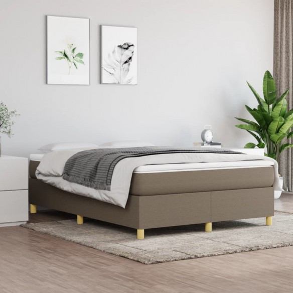 Lit Taupe 140x200 cm Tissu