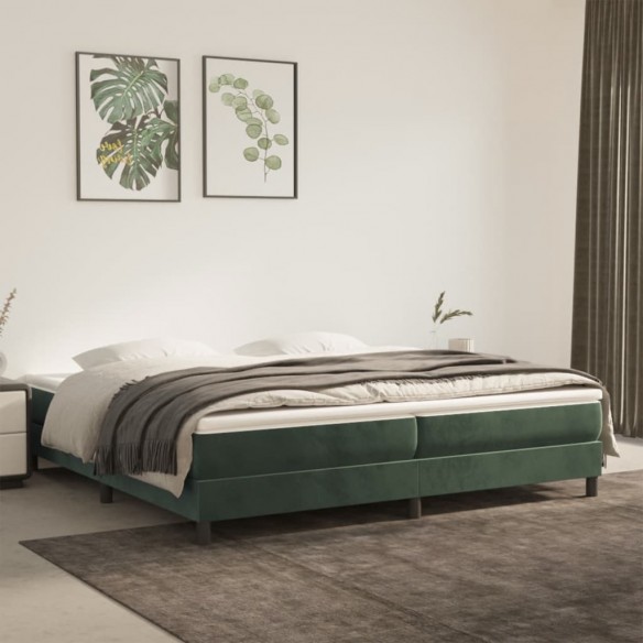 Lit Vert foncé 200x200 cm Velours