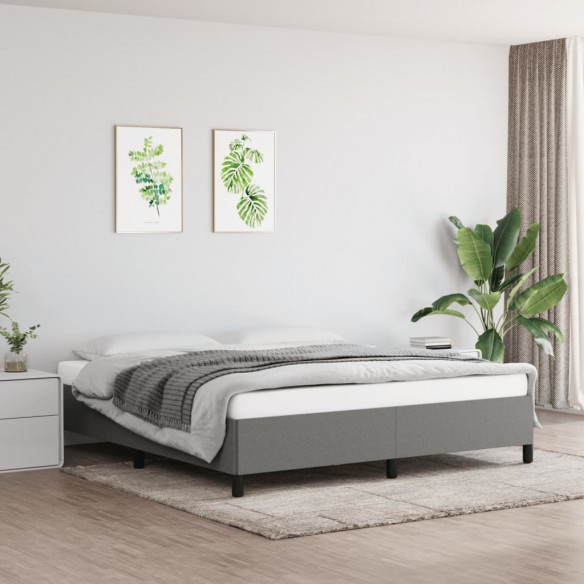 Lit Gris foncé 180 x 200 cm Tissu