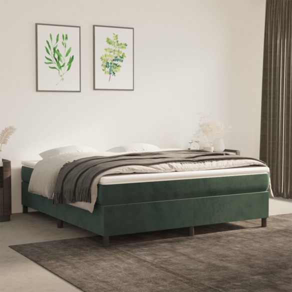 Lit Vert foncé 180x200 cm Velours
