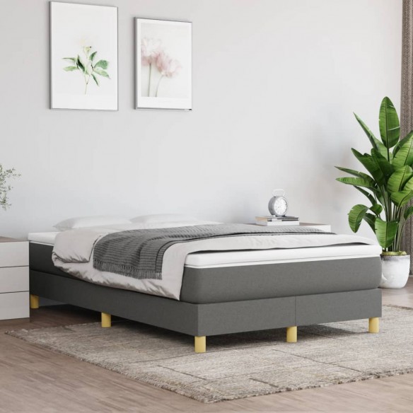 Lit Gris foncé 120x200 cm Tissu