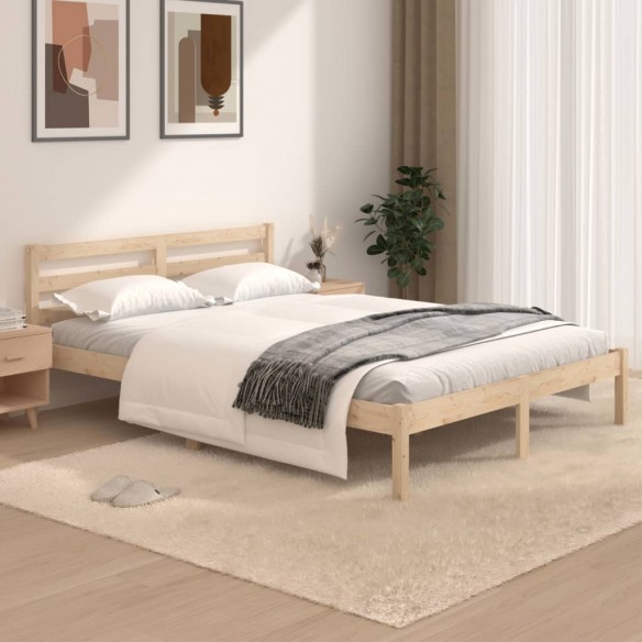 Lit bois de pin massif 120x190 cm petit double
