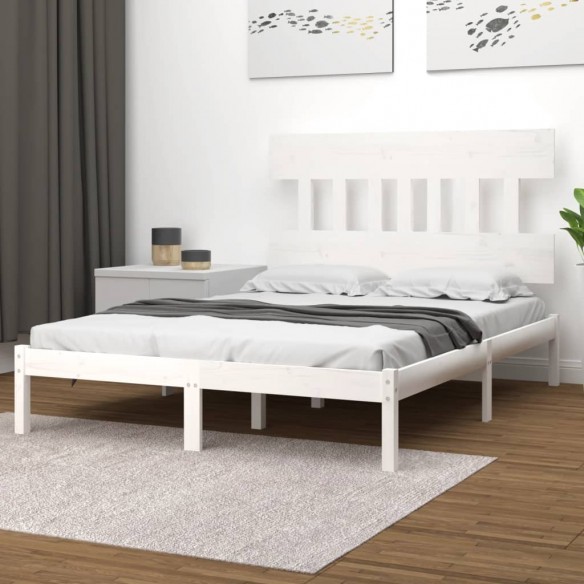 Lit Blanc Bois massif 160x200 cm