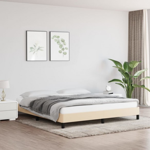 Lit Crème 180 x 200 cm Tissu