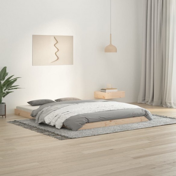 Lit 135x190 cm double bois massif de pin