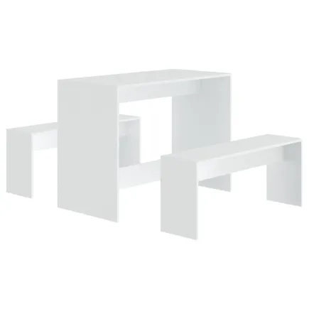 Ensemble de salle à manger 3 pcs Blanc Aggloméré 2