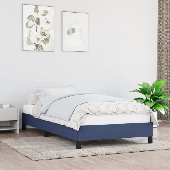 Lit Bleu 90x190 cm Tissu