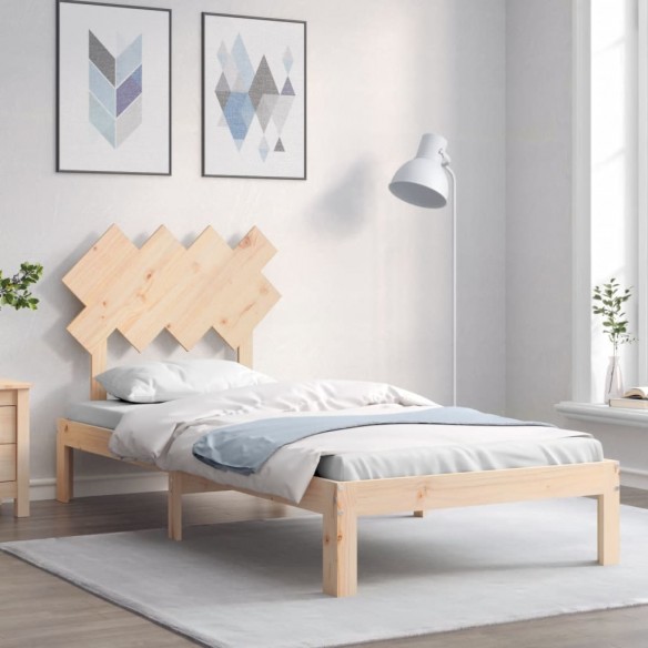 Lit avec tête de lit 90x200 cm bois massif
