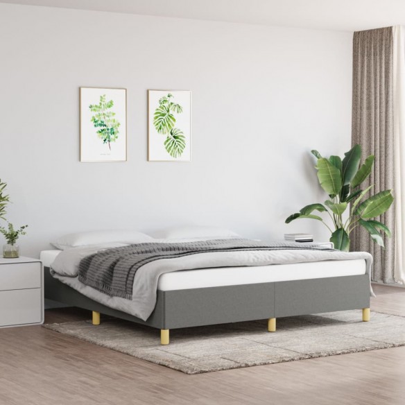 Lit Gris foncé 160 x 200 cm Tissu