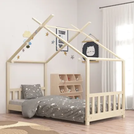 Lit d'enfant Bois de pin massif 70x140 cm