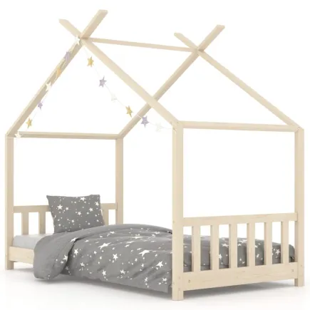 Lit d'enfant Bois de pin massif 70x140 cm 2
