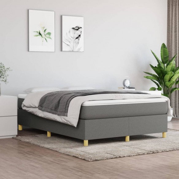 Lit Gris foncé 140x200 cm Tissu