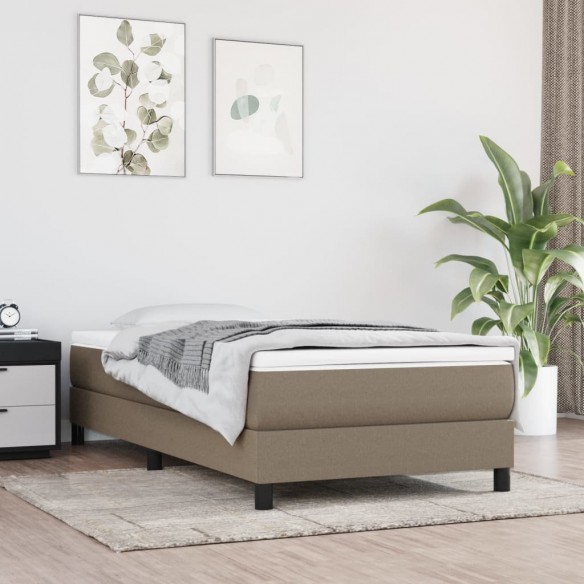 Lit avec matelas Taupe 100x200 cm Tissu