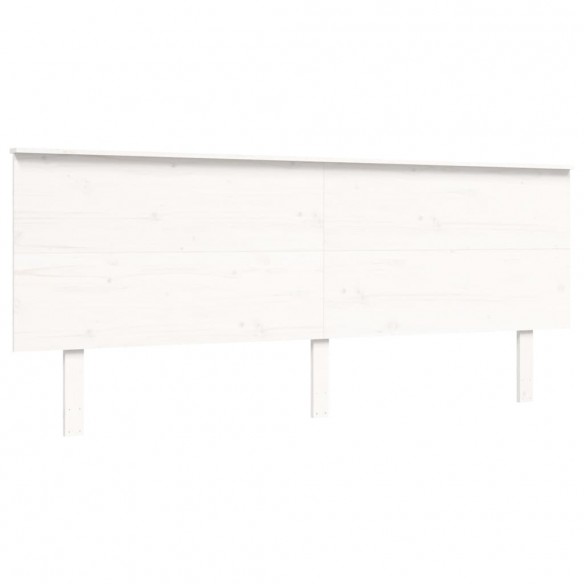 Lit avec tête de lit blanc Super King bois massif