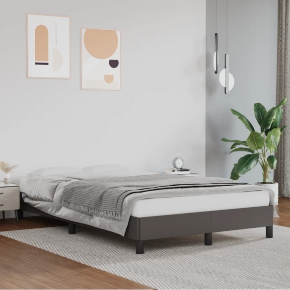 Lit Gris 120x200 cm Similicuir