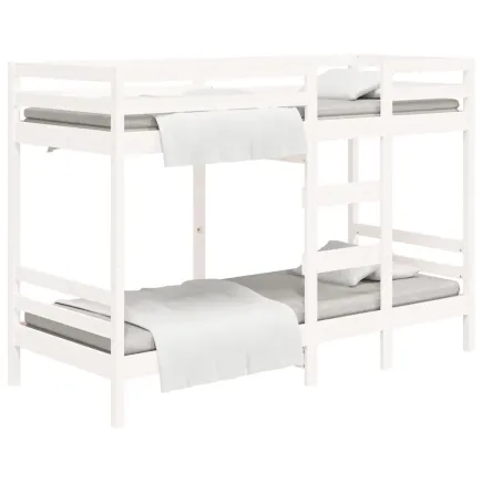 Lit superposé Blanc 90x200 cm Bois de pin massif 2