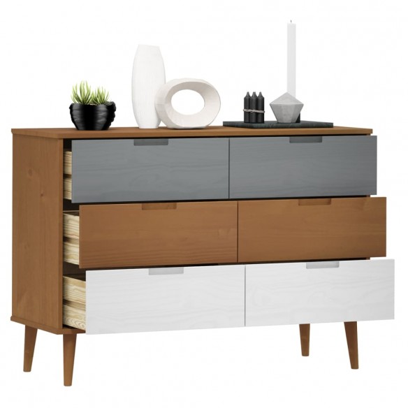 Commode MOLDE Marron 113x40x80 cm Bois de pin massif Commode MOLDE Marron 113x40x80 cm Bois de pin massif